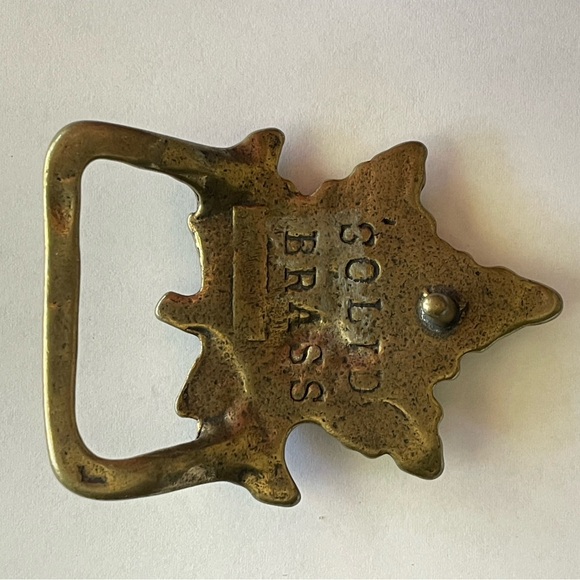 Hippie Trinity Brass Belt Buckle - Picture 3 of 4